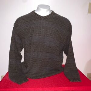Perry Ellis Men's Gray/Brown Mixed Crewneck Sweater Size Large